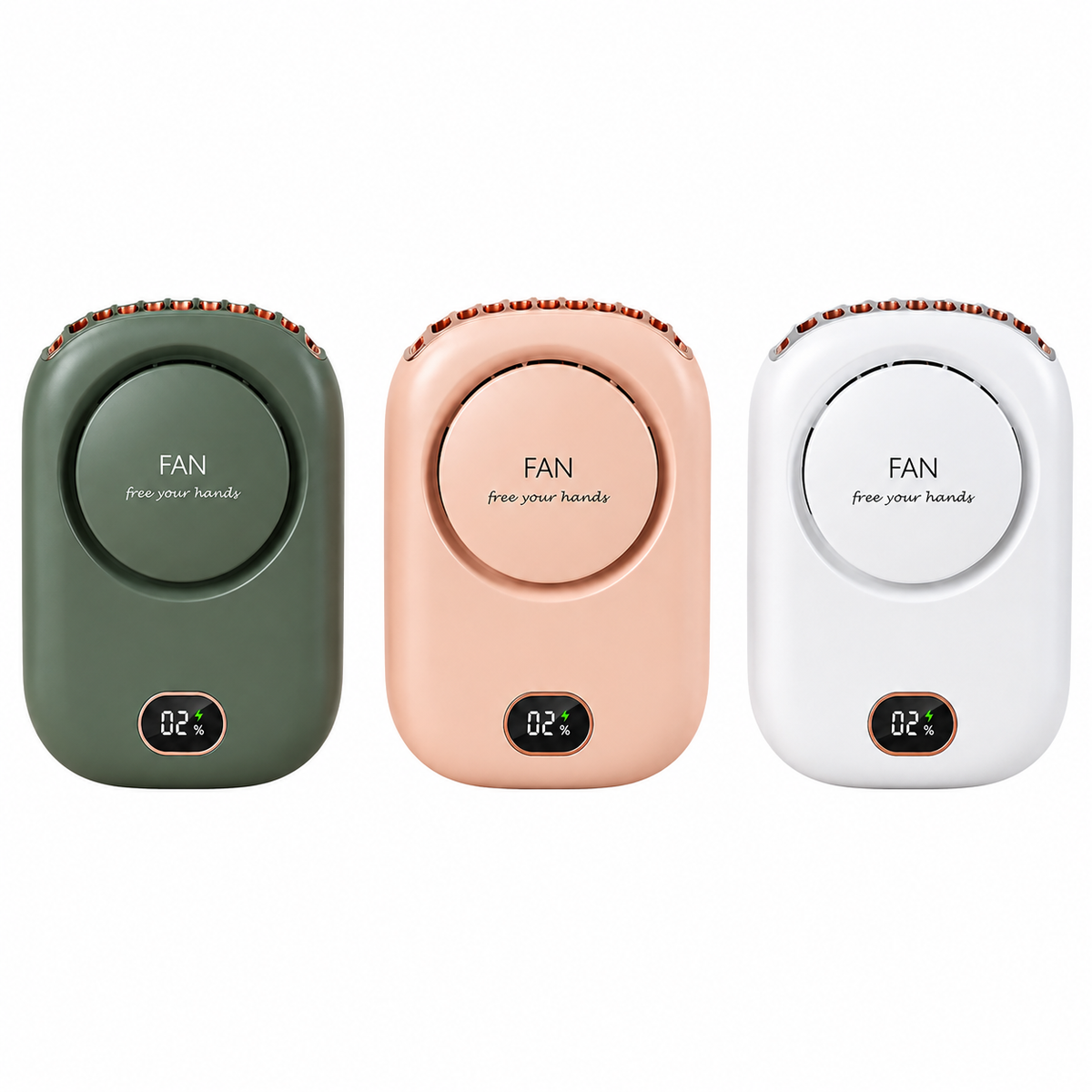 Blattloser Nackenventilator mit Digitalanzeige – Leise, USB-aufladbar & freihändig