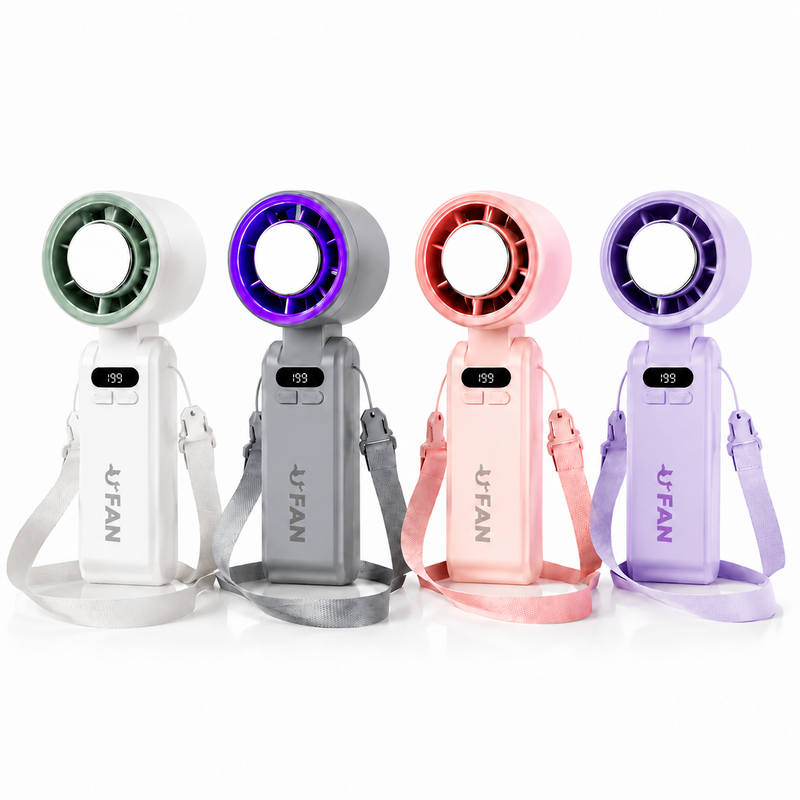 Turbo-Handventilator mit Eis-Kühlplatte – Leistungsstark & USB-aufladbar